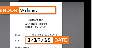 Easily scan receipts with your mobile phone camera or home scanner